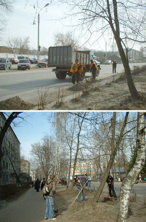 С каждым днем улицы города Шумерли становятся чище